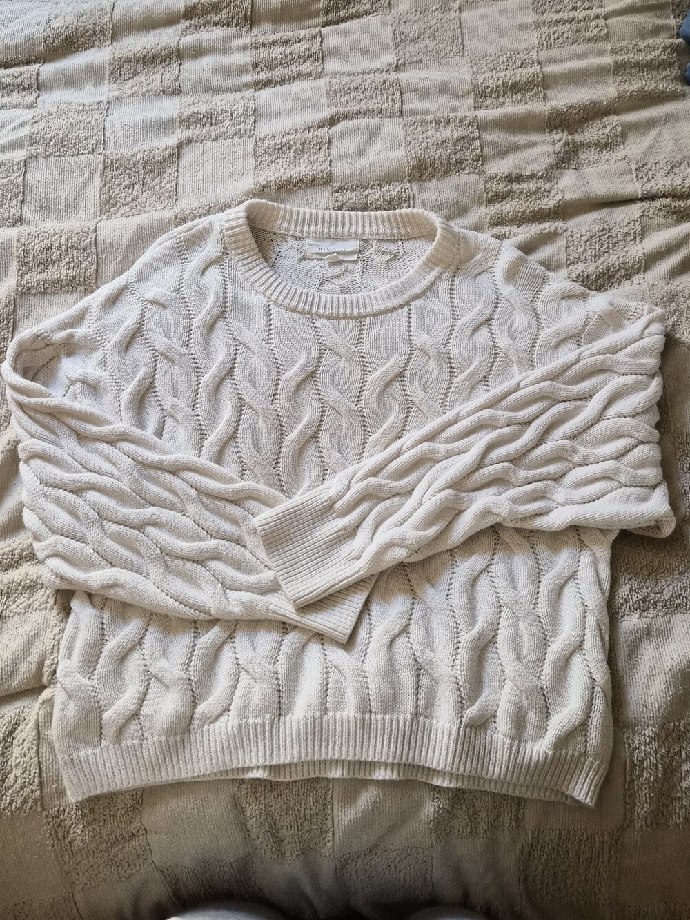 Pinque Cream Cableknit Sweater